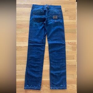 DOLCE&GABBANA Big Boys Straight Leg Blue Patched Denim Jeans Pants Bottom Sz XL